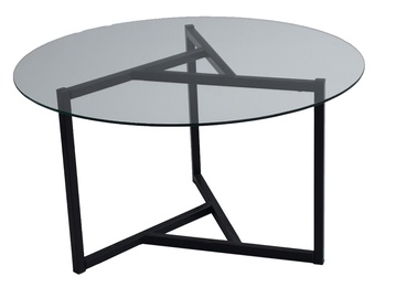 Kafijas galdiņš Kalune Design Trio S402, caurspīdīga/melna, 750 mm x 750 mm x 420 mm