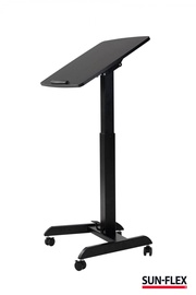 Rašomasis stalas reguliuojamo aukščio Sunflex Pro, juodas