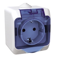 Kontaktligzda Schneider Cedar Plus WDE000543, Iezemēta rozete, IP44, balts caurspīdīgs