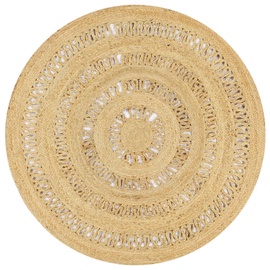 Ковер VLX Handmade Braided Jute 133708, коричневый, 120 см x 120 см