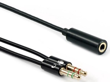 Кабель Sbox 35F-2X35M 3.5mm 4-pin female - 2 x 3.5mm 3.5 mm 4-pin female, 2 x 3.5 mm 3-pin male, 0.2 м, черный