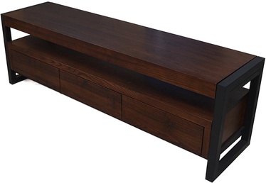 TV staliukas Kalune Design Stafa, juodas/tamsiai ruda, 160 cm x 40 cm x 50 cm
