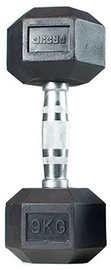 Hantele Proud Hex Rubberized Dumbbell, 9 kg