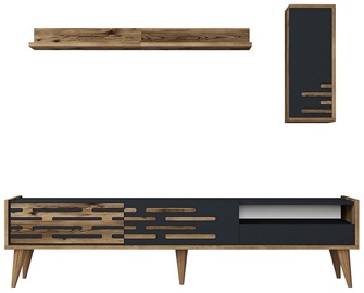 Sekcija Kalune Design Valensiya 845HCT5342, riešuto/antracito, 45 cm x 180 cm x 35 cm