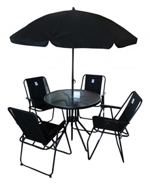 Välimööbli komplekt Besk 6 Piece, must, 1-4 istekohta