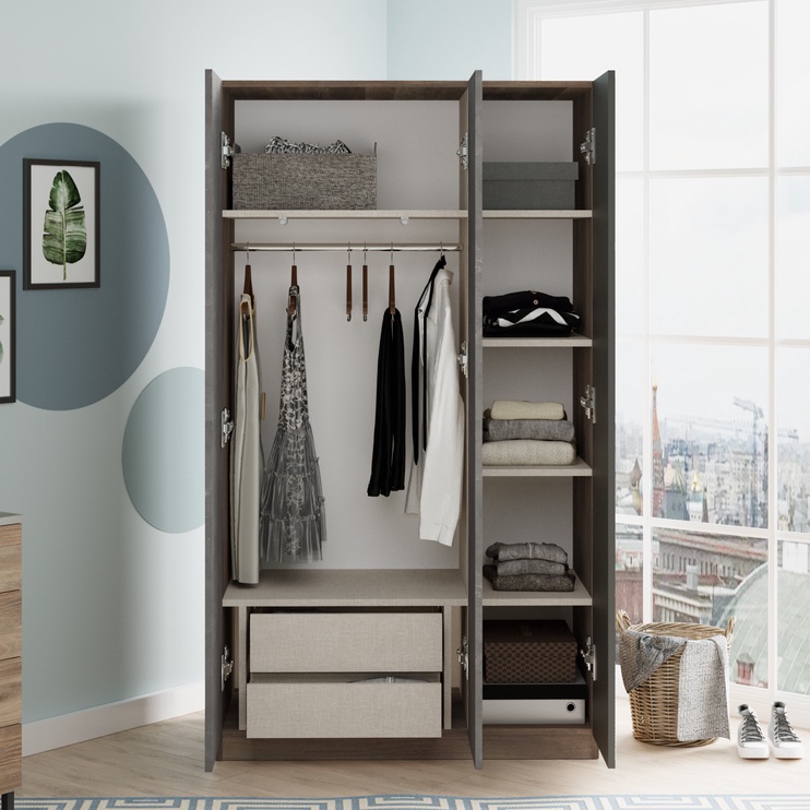 Комплект мебели для спальни Kalune Design HM10 - CG, комнатные, коричневый/серый