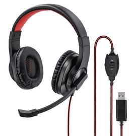Наушники Hama PC Office Headset HS-USB400, черный/красный