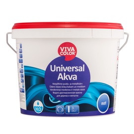 Краска-эмаль Vivacolor Universal Akva Matt, 2.7 l, белый