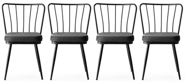 Ēdamistabas krēsls Kalune Design Yildiz 189 974NMB1186, melna, 42 cm x 43 cm x 82 cm, 4 gab.