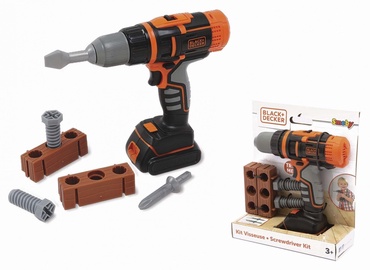 Rotaļu meistara instruments Smoby Black + Decker Mechanical Drill, melna/oranža