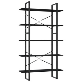 Plaukts VLX Chipboard 5-Tier, melna, 100 cm x 30 cm x 175 cm