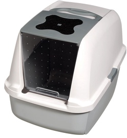 Закрытый кошачий туалет Hagen Hooded Cat Pan 52725, белый/серый, закрытый, 57 см x 39 см x 46.5 см