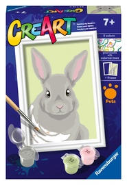 Tapymas pagal skaičius Ravensburger CreArt Gray Rabbit, pilka/alyvuogių žalia