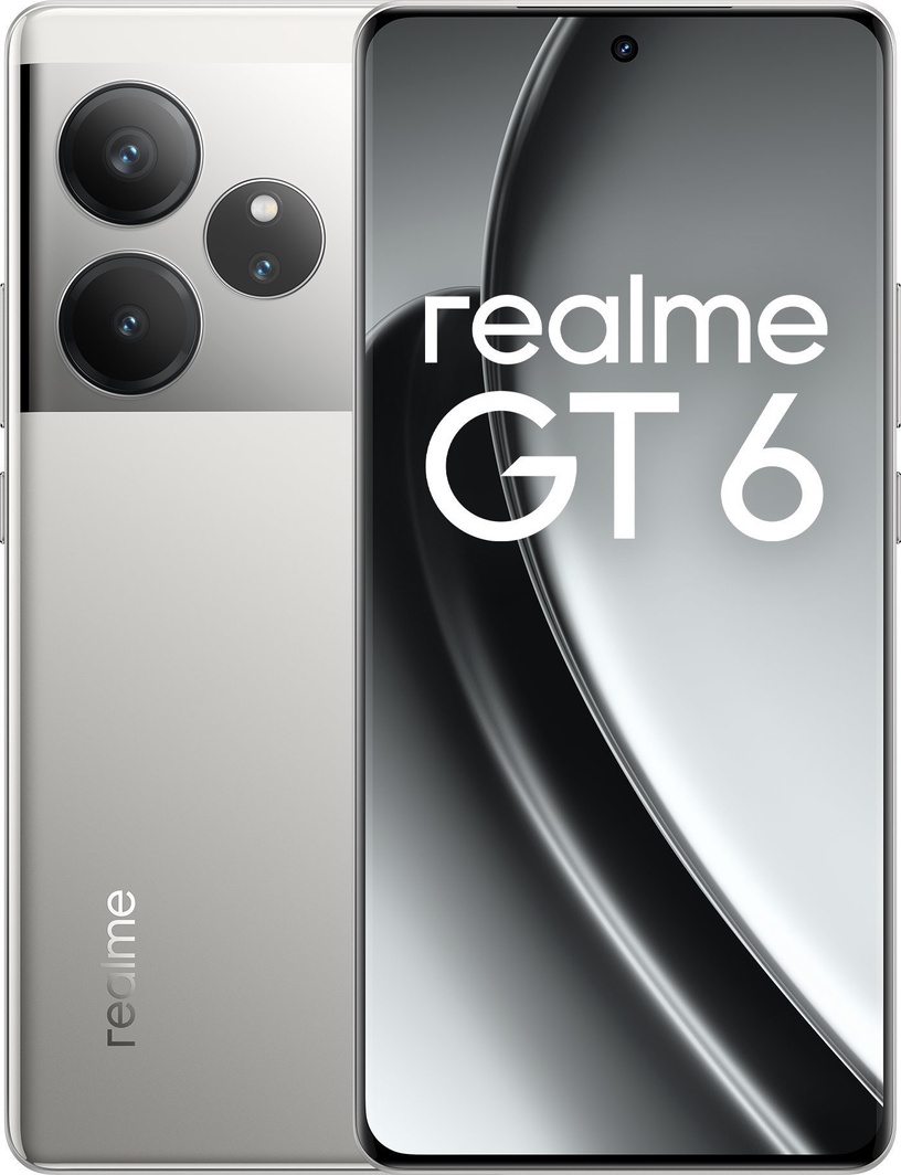 Mobiiltelefon Realme GT6, 256 GB, hõbe
