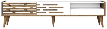 TV-laud Kalune Design Valensiya, valge/pähklipuu, 180 cm x 45 cm x 35 cm