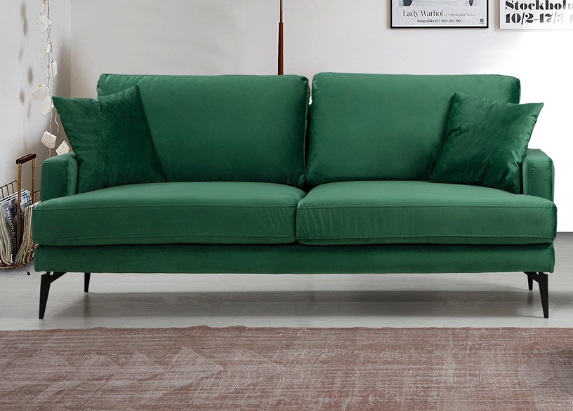 Diivan Hanah Home Papira, roheline, 175 x 90 cm x 88 cm