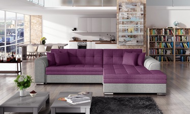 Stūra dīvāns Sorento Lars 68, Lars 90, violeta/gaiši pelēka, labais, 195 x 295 cm x 80 cm
