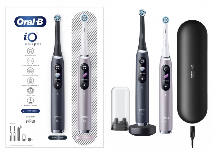 Elektriline hambahari Oral-B iO Series 9 Duo Pack, must/roosa