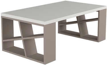 Журнальный столик Kalune Design Honey, белый/светло-коричневый, 60 см x 105 см x 40 см