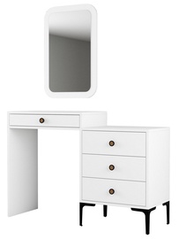 Kosmētikas galds Kalune Design Lizbon 549, balta, 40 cm x 124 cm x 84.7 cm, with mirror