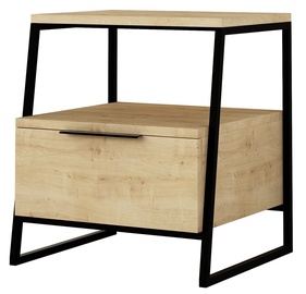 Ночной столик Kalune Design Pal v2, черный/дубовый, 41 x 45 см x 50 см