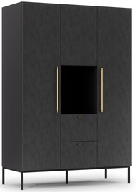 Гардероб Lanzzi SF-LAN-B-SZA135, черный, 60 см x 135 см x 200 см