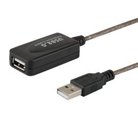 Провод Savio USB 2.0 / USB 2.0 USB 2.0 A male, USB 2.0 A female, 5 м, черный