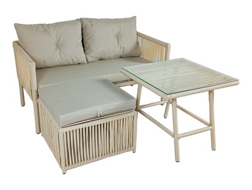 Комплект уличной мебели Floriane Garden Shangai 8 134JML1216, кремовый, 3 места