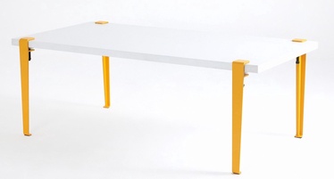 Журнальный столик Kalune Design Fonissa, белый/желтый, 600 мм x 1200 мм x 450 мм