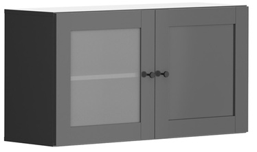 Шкаф-витрина Modeo S499-SFW/100/50/30_7-GF/GF, графитовый, 100 см x 33 см x 52 см