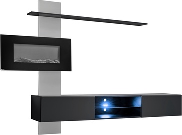 Sektsioonkapp ASM Flame E, must/hall, 250 cm x 40 cm x 170 cm