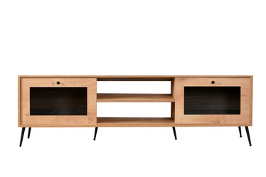 ТВ стол Kalune Design Calvin 180, черный/дубовый, 40 см x 180 см x 55 см