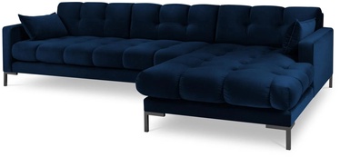 Stūra dīvāns Micadoni Home Mamaia Velvet, tumši zila, labais, 293 x 185 cm x 75 cm
