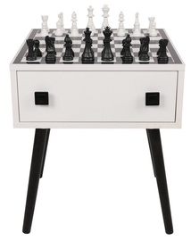 Šaha galds Kalune Design Chesso, balta/melna, 500 mm x 500 mm x 600 mm