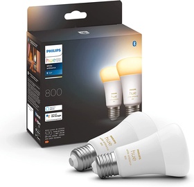Лампочка Philips Hue LED, A60, теплый белый, E27, 6 Вт, 570 - 830 лм, 2 шт.