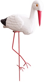 Dekoracija "Gandras" Besk Garden Stork 4750959113196, 32 cm x 13 cm x 53 cm, balta/juoda/raudona