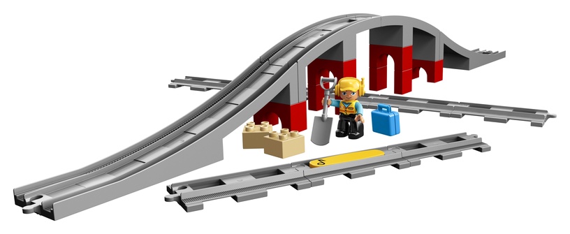 Konstruktors LEGO DUPLO Dzelzceļa tilts un sliedes 10872, 16 gab.