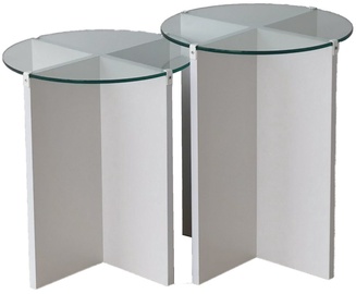 Журнальные столики Kalune Design Lily, белый, 40 см x 40 см x 50 - 60 см