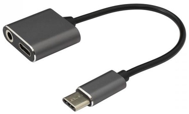 Adapter Sbox, 3.5 mm female/USB-C male/USB-C female, 0.1 m, hall