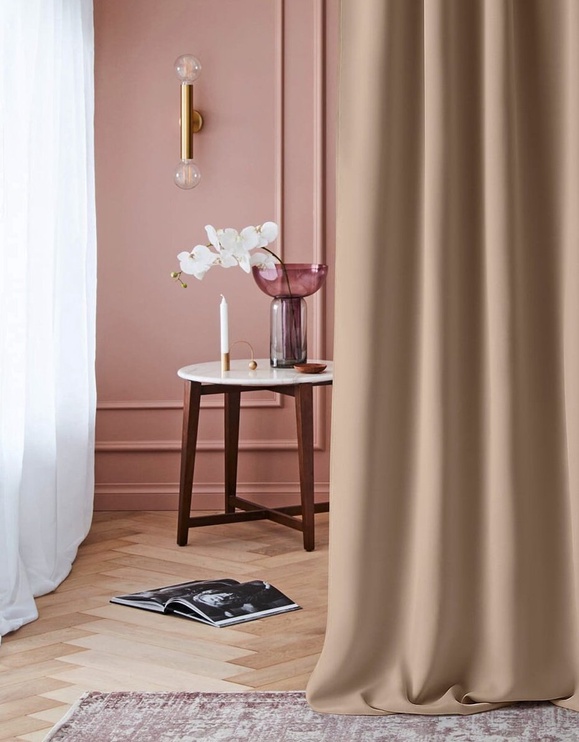 Nakts aizkari Room99 Laurel, bēša, 140 cm x 260 cm
