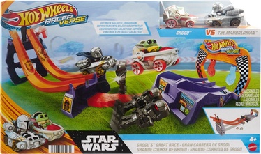 Transpordivahendite mänguasjade komplekt Mattel Hot Wheels Star Wars Grogus Great Race, mitmevärviline