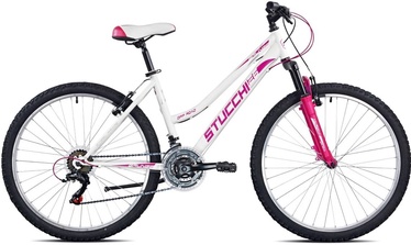 Velosipēds kalnu Stucchi Grunge, 26 ", 17" (42 cm) rāmis, balta/rozā