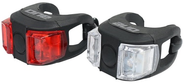 Velosipēdu lukturis One S.Light 05 NF071501, plastmasa, caurspīdīga/melna/sarkana, 2 gab.