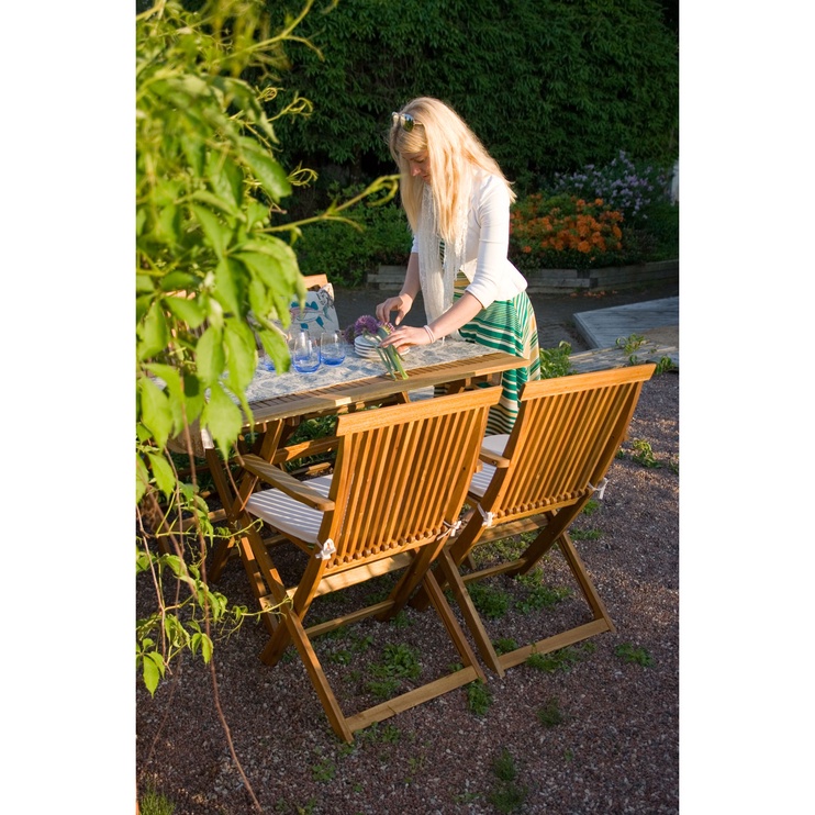Dārza krēsls Home4you Finlay, brūna, 54 cm x 57 cm x 86 cm