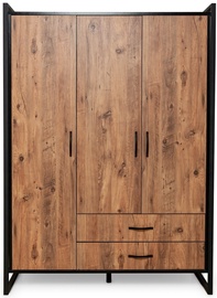 Skapis Kalune Design Athena, melna/priežu, 135 cm x 50 cm x 180 cm
