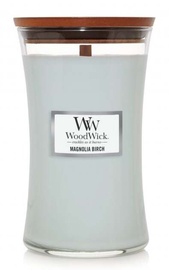 Svece, aromātiskā WoodWick Magnolia Birch, 60 - 120 h, 610 g, 180 mm x 110 mm