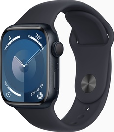 Viedais pulkstenis Apple Watch Series 9 GPS, 41mm Midnight Aluminium Midnight Sport S/M, melna