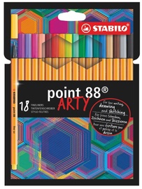 Ручка Stabilo Point 88 Arty, многоцветный, 0.4 мм, 18 шт.