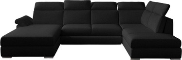 Stūra dīvāns Evanell Sawana 14, melna, kreisais, 216 x 330 cm x 102 cm