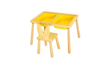 Spēļu galds Kalune Design Table and Chairs 109TRS1168, 52 cm, dzeltena